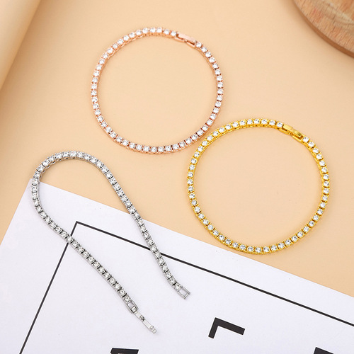 4mmhiphop men's personalized hip-hop style line alloy accessories bracelet tennis necklace jewelry hot-selling accessories