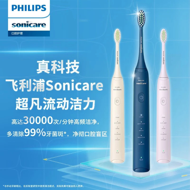 Philips Hx2471/01 Electric Toothbrush S3 Soft Bright White Brush Head 5-Effect Treasure Brush Digital Sonic Vibration