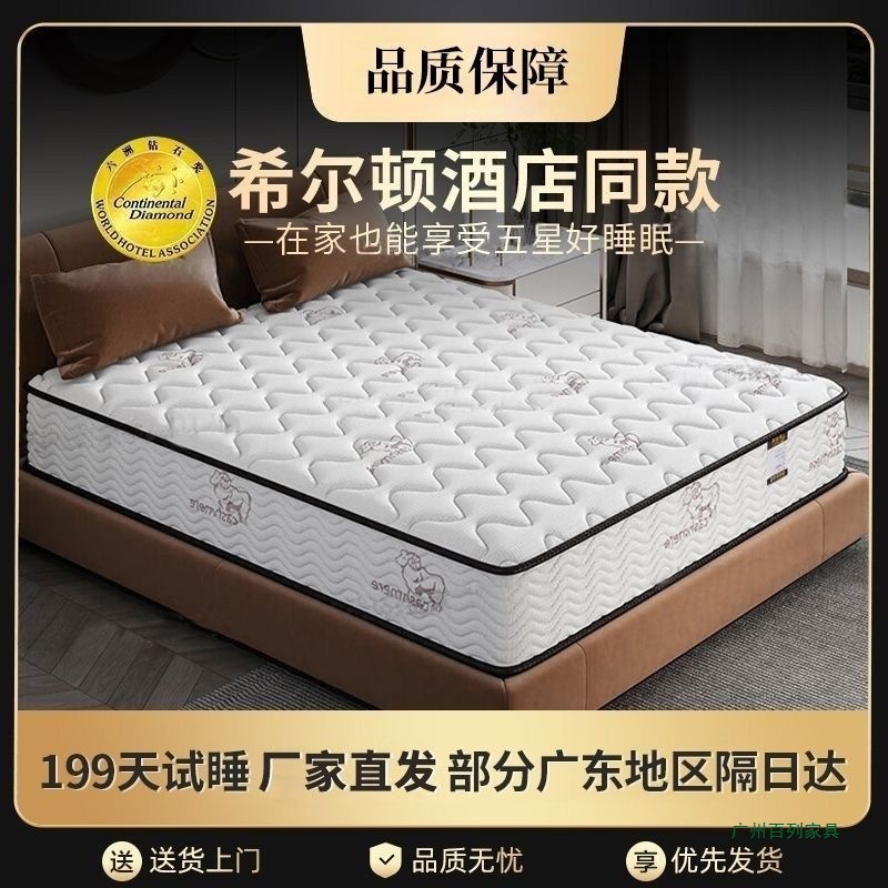 Five-Star Hotel Sponge Mattress Home Thickeneded Latex Coconut Palm Silent Independent Spring 20cm Healthy Spine Protection Hotel