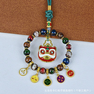 Glass Car Pendant Wholesale — Car hanging - lion-awakening-fragrant-ash-glazed-car-hanger