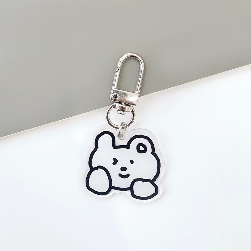 漫画かわいい簡単な絵周辺アクリルキーホルダーカップルバッグ携帯電話装飾キーチェーン小さなペンダント|undefined