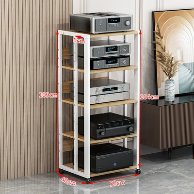 Electric car big tripod adjustable spacing mobile gallbladder - 5-layer-b-white-rack-light-walnut-board
