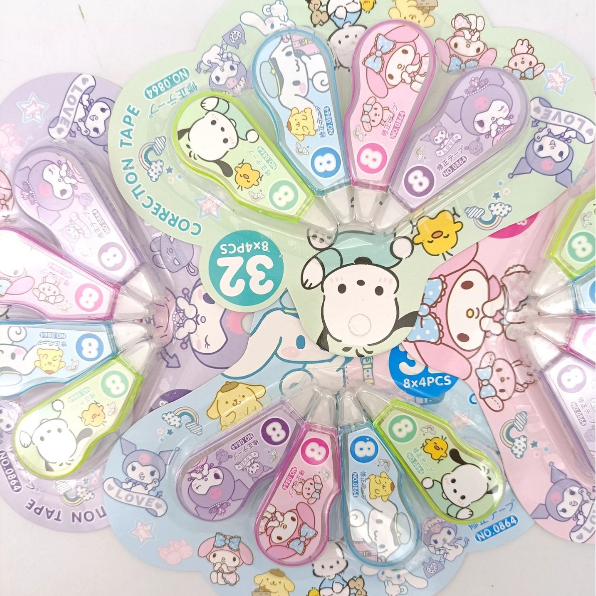 Cartoon High-Looking Sanrio Mini Correction Belt for Students to Correct Typos and Correct Kuromi Melody Stationery Set