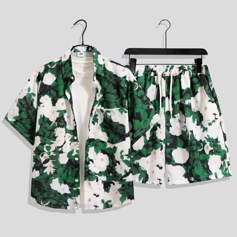 Hainan Island Southeast Asian style outfit, floral short-sleeve shirt, unisex, three-quarter sleeve, loose, cool and stylish beach style Hainan Island Southeast Asian style outfit, floral short-sleeve shirt, unisex, three-quarter sleeve, loose, cool and stylish beach style