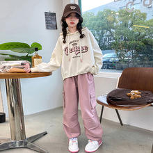 女童春秋款卫衣运动休闲工装裤春季套装中大童时髦洋气儿童春装潮