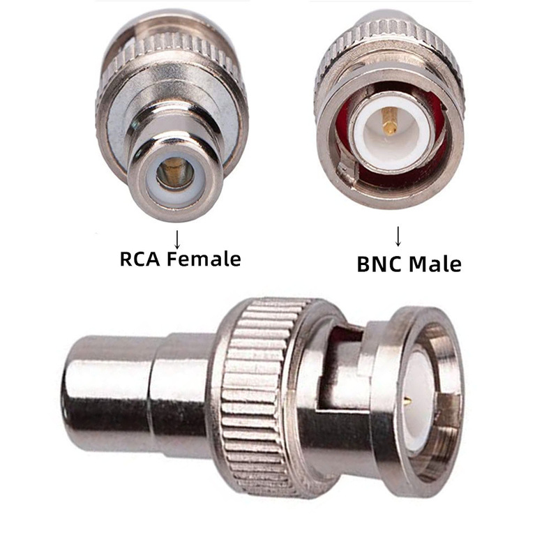 BNC male to RCA female plug adapter is suitable for CCTV surveillance cameras