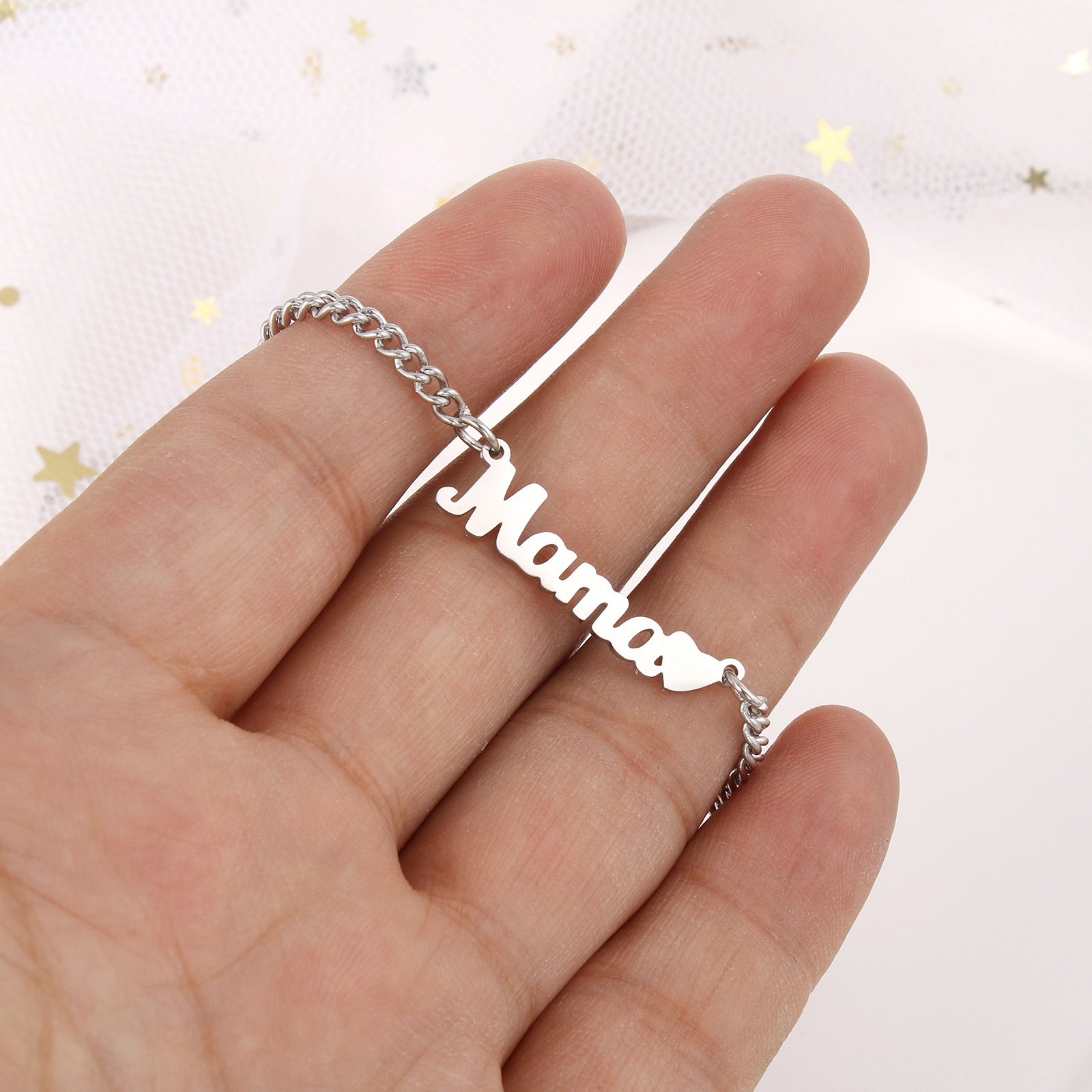 Simple Style Letter Stainless Steel Titanium Steel Polishing Necklace 1 Piece
