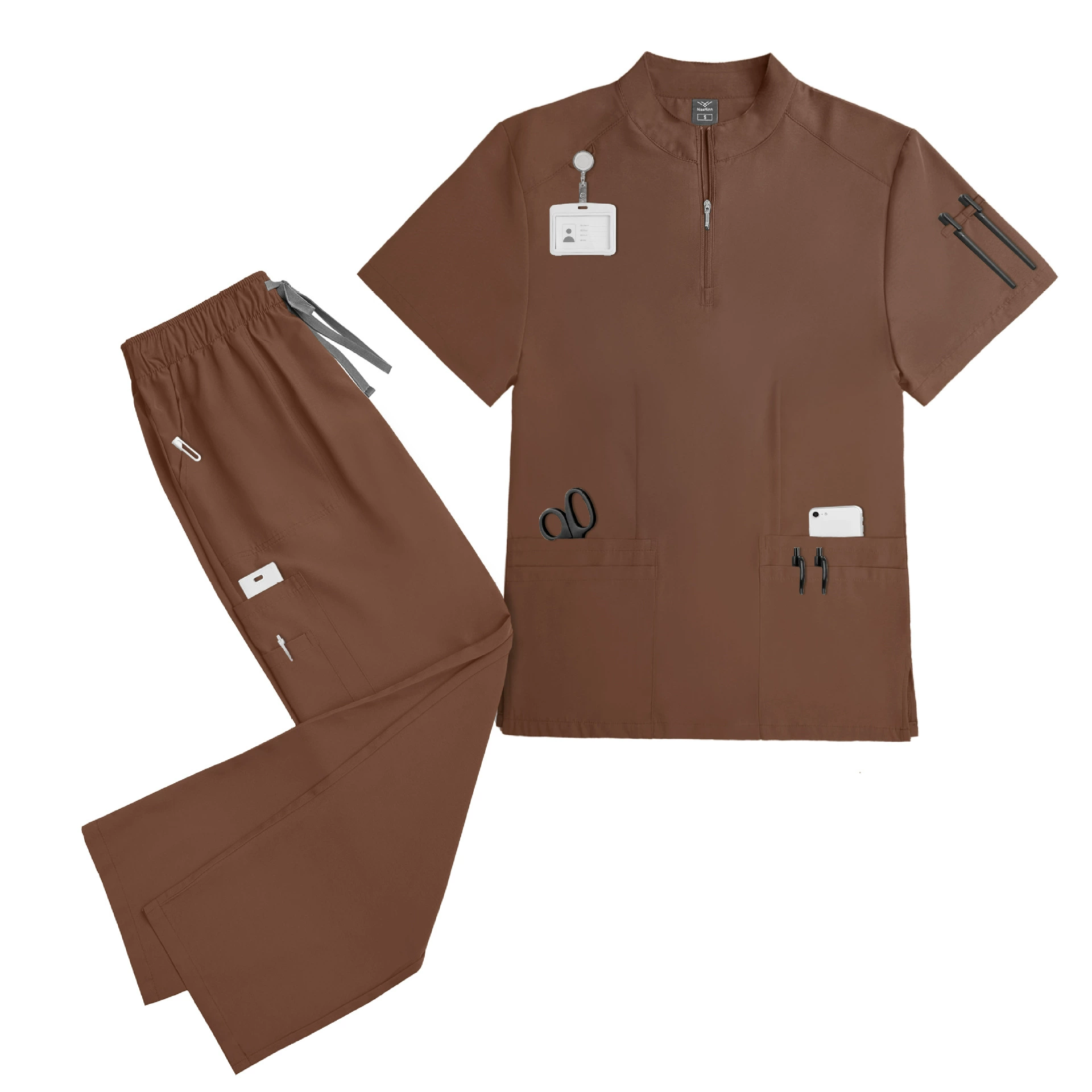 Медицинские халаты с короткими рукавами для врачей, хирургические халаты для женщин, спецодежда для косметологов, хирургические костюмы для операционной, эластичные быстросохнущие модели для мужчин и женщин.