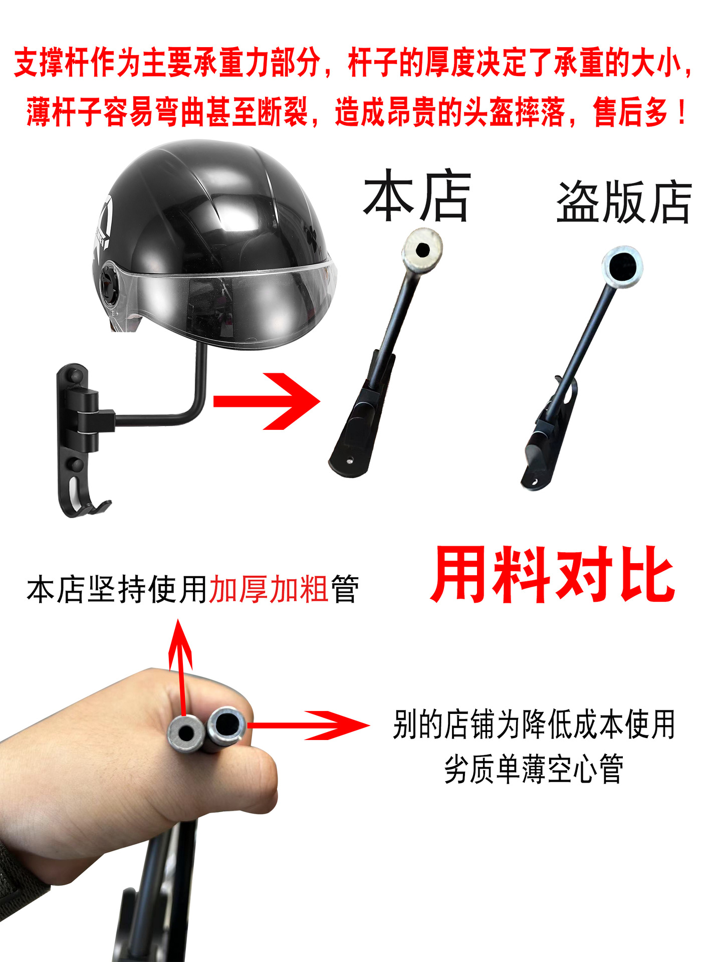 Motorcycle Helmet Rack Electric Vehicle Motorcycle Hat Storage Wall-Mounted Helmet Display Rack Wall-Mounted Hat Holder Storage Rack