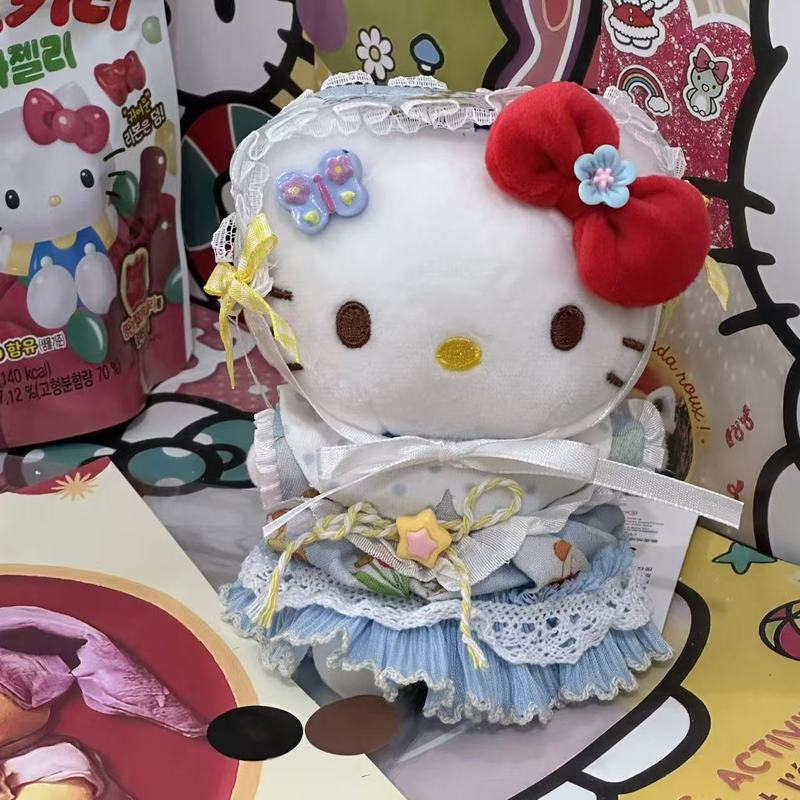 HelloKitty挂件蓝色蛋糕裙套装毛绒公仔钥匙扣玩偶送女友七夕礼物|undefined