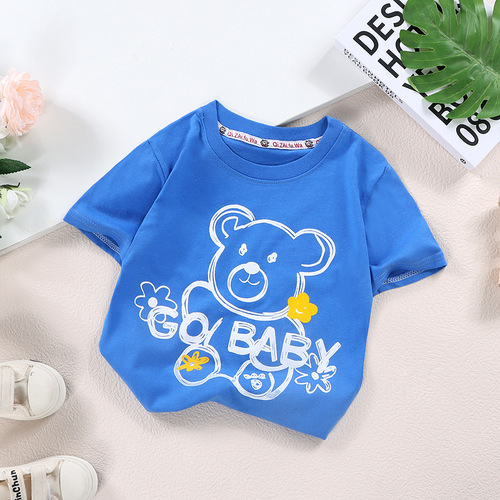 Children's short-sleeved t-shirt pure cotton girls summer wear baby baby summer children's wear  boys Korean style children's wear tops