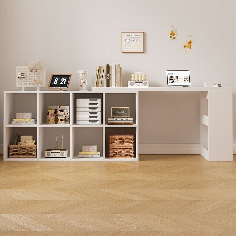 Corner desk, L-shaped desk, bookshelf integrated desk, bedroom computer desk, student home writing desk