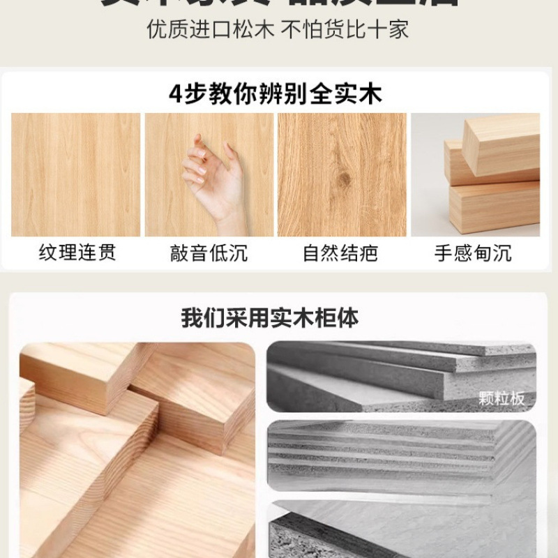 实木书架落地置物架一体靠墙儿童书柜客厅阅读简易收纳组合格子柜|undefined