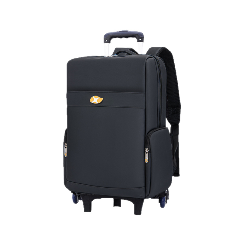 Ba lô kéo du lịch cao cấp bánh lớn chất Oxford sang trọng, cỡ 20 inch — Màu đen