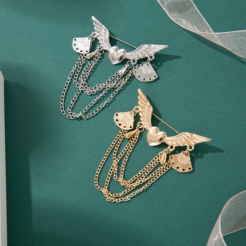 Европейская и американская брошь, британская цепочка, популярный Персонализированный значок, многослойная цепочка, Цветочная застежка, Пряжка для одежды, универсальные украшения