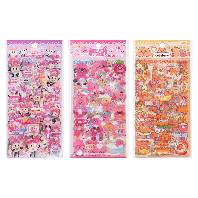 Kapibara pegatinas impermeables transparentes para mascotas diy libro de mano diario decoración papelería pegatinas pequeñas gordo patata pegatinas