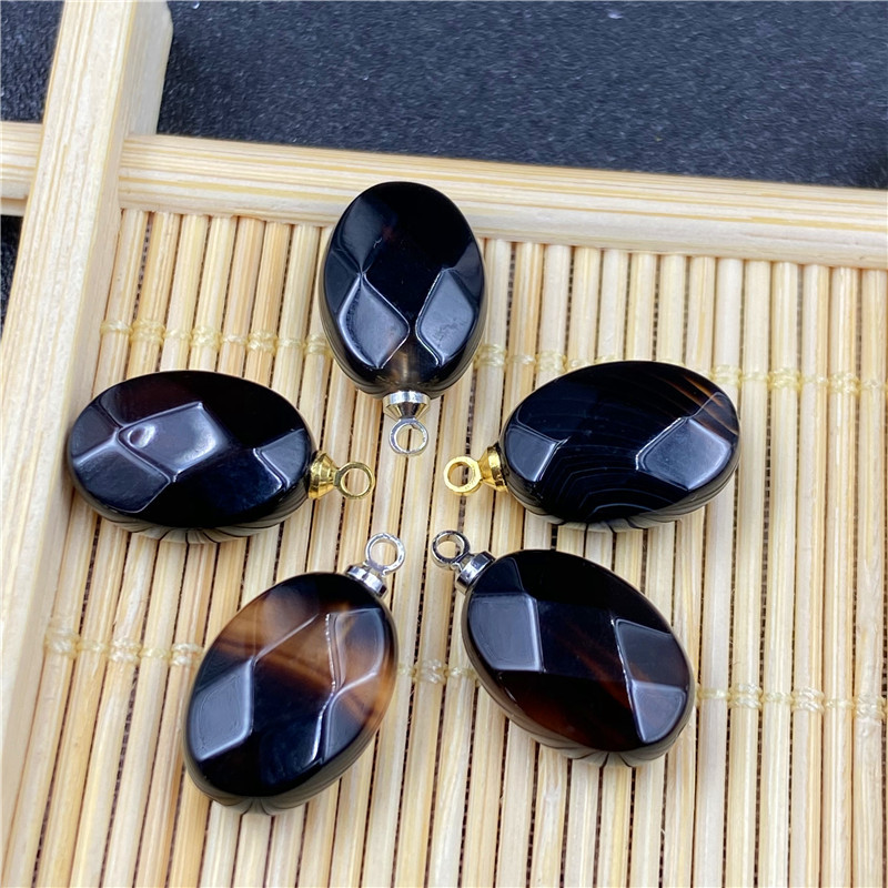 Retro Agate Oval Faceted Pendant Diy Material display picture 11