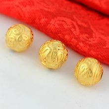 仿黄金饰品六字真言散珠男士DIY貔貅手链配件铜钱珠铜镀越南沙金