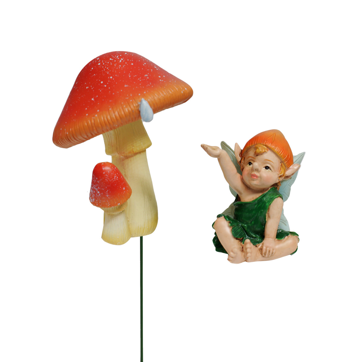 Creative Cute Garden Balcony Lawn Mushroom Doll Set Two Home Decorations Potted Fleshy Decorations Plug-in