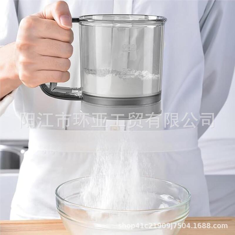 新しい家庭用ふるいのベーキング用具小麦粉ふるいキッチンフィルター高速ふるいの半自動ふるい|undefined