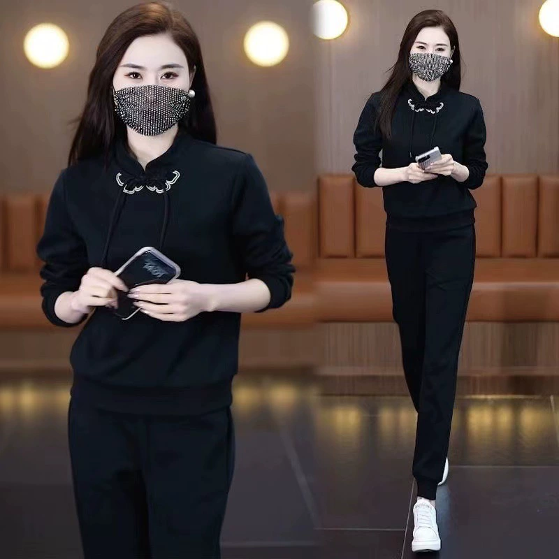 Autumn fashionable sports suit, sweatshirt, set, Chinese style
