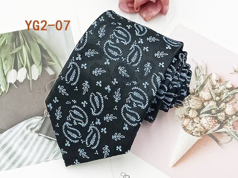 Corbata informal de negocios para hombre, en stock de fábrica, estilo nuevo atado a mano, diseño paisley, jacquard de poliéster y seda, 8 cm