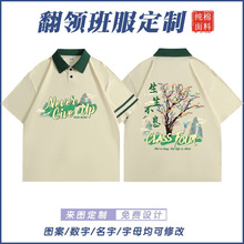 定制纯棉polo班服毕业晚会短袖高中初中学生运动会活动T恤做潮