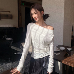 LS 极简通勤优雅纯色小衫女 广州十三行2025早秋新品女装61059#