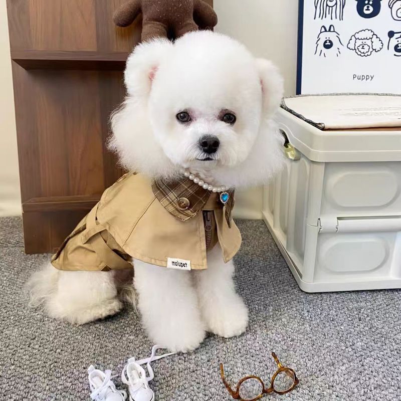 ペット服 秋冬 英国風 レトロコート ウインドブレーカー 小型犬・中型犬 ビション フリーゼ ウエストハイランド 猫 犬 ウインドブレーカー|undefined