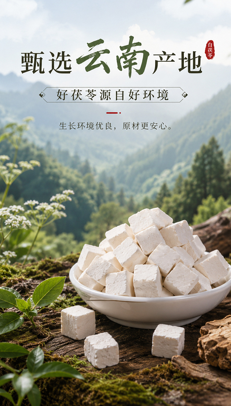 Fu Ling Blocks (Poria cocos) — Wild-Harvested, Sulfur-Free Dried Herb, Yunnan Origin quality and texture