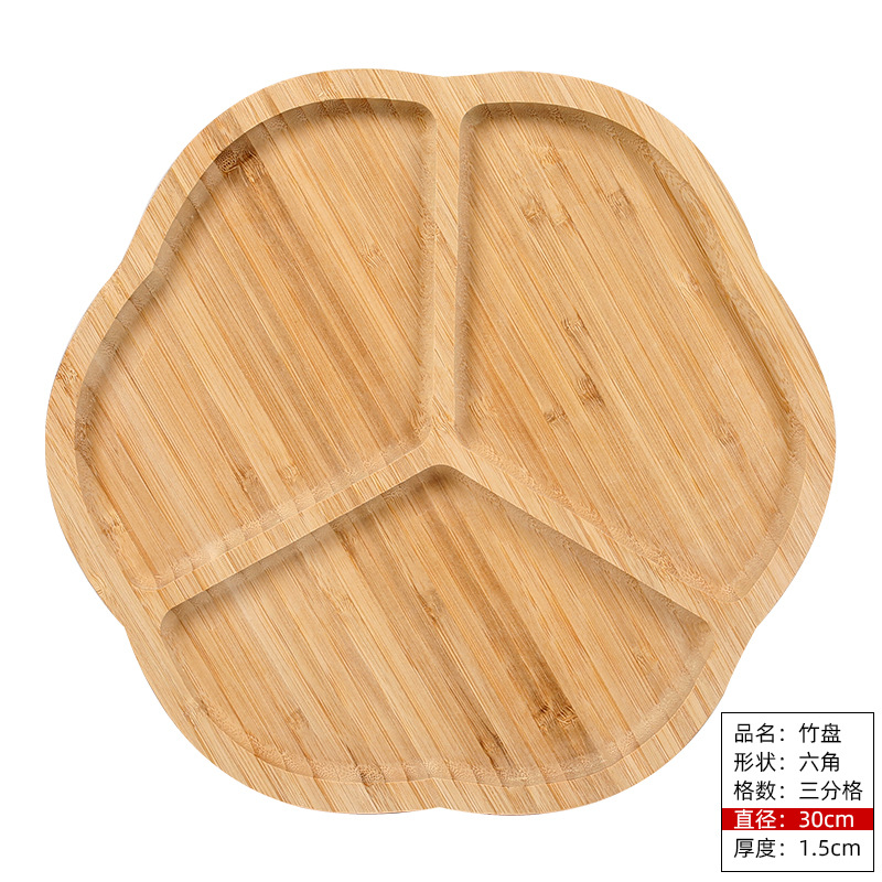 Bandeja de bambú cuadrada redonda estilo japonés hogar creativo plato de fruta de bambú plato de bocadillos Bandeja de dim sum de bambú al por mayor
