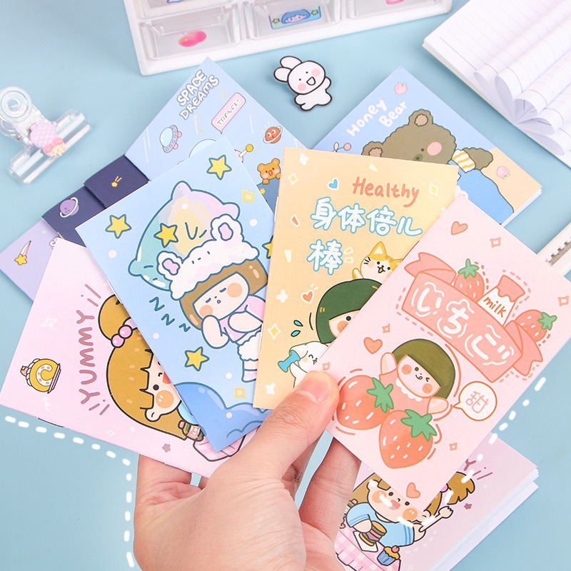 Cuaderno de dibujos animados mini portátil con cuaderno de notas personalizado para estudiantes de primaria con alto valor facial libro de palabras regalo de recompensa