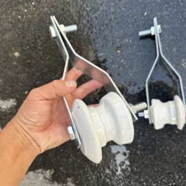 电线吊架线缆工具支架绝缘子拉线铁板电力吊挂绝缘瓷瓶瓷珠柱泉熔