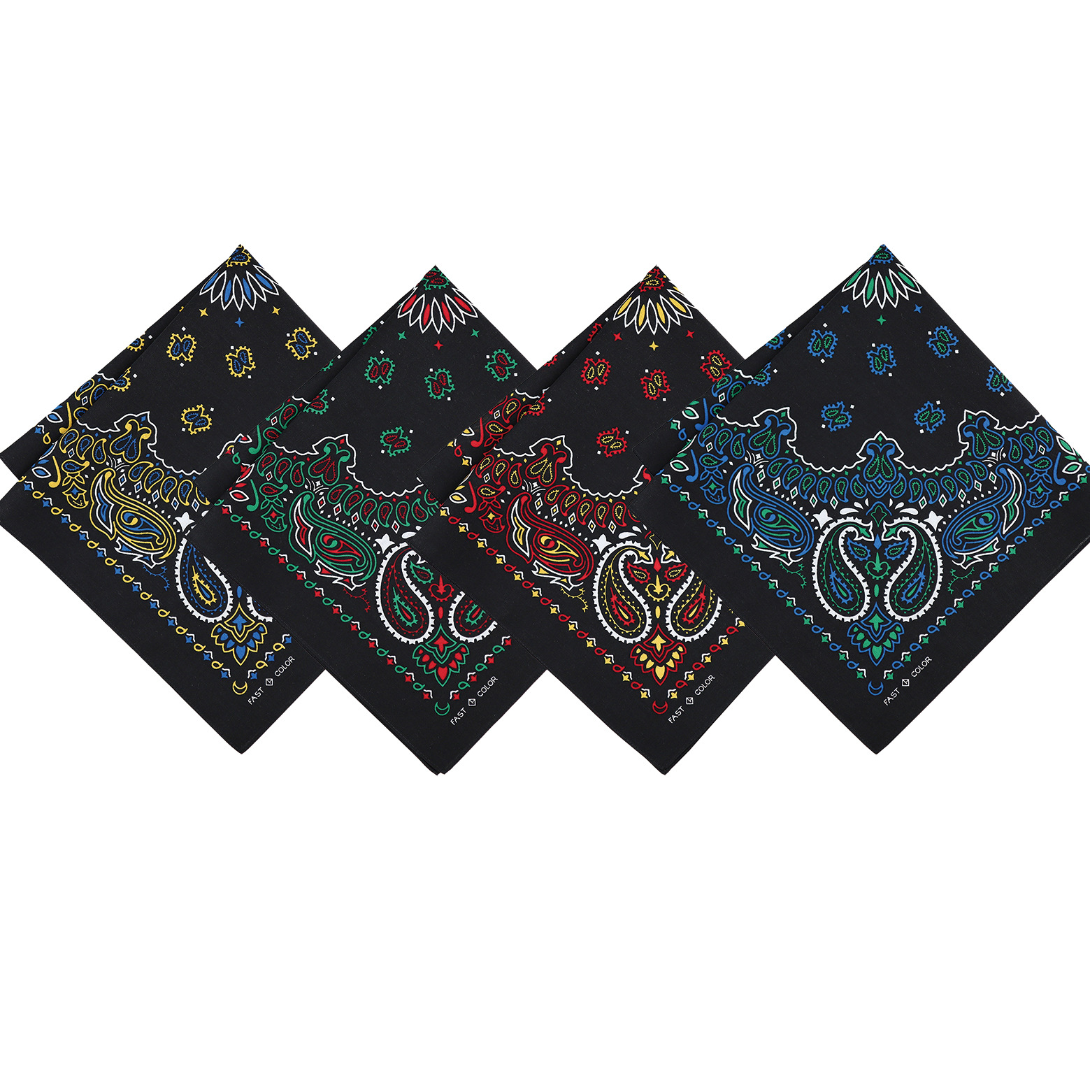 55cm Pure Cotton Cashew Silk Mesh Active Printed Square Scarf Hip-Hop Street Dance Outdoor Headscarf Black Cycling Headscarf Scarf