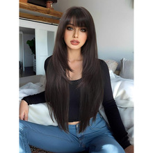 W 36396 Long straight hair wig ���������ڳ�ֱ�ٷ��羳��