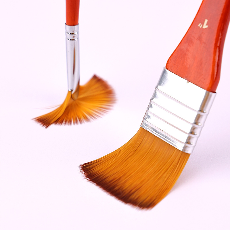 Cross-border nuevo gouache pluma de pintura acrílica set venta al por mayor de 24 piezas de lana de nylon cepillo de pintura en forma de abanico pluma pintura al óleo cepillo de tablero