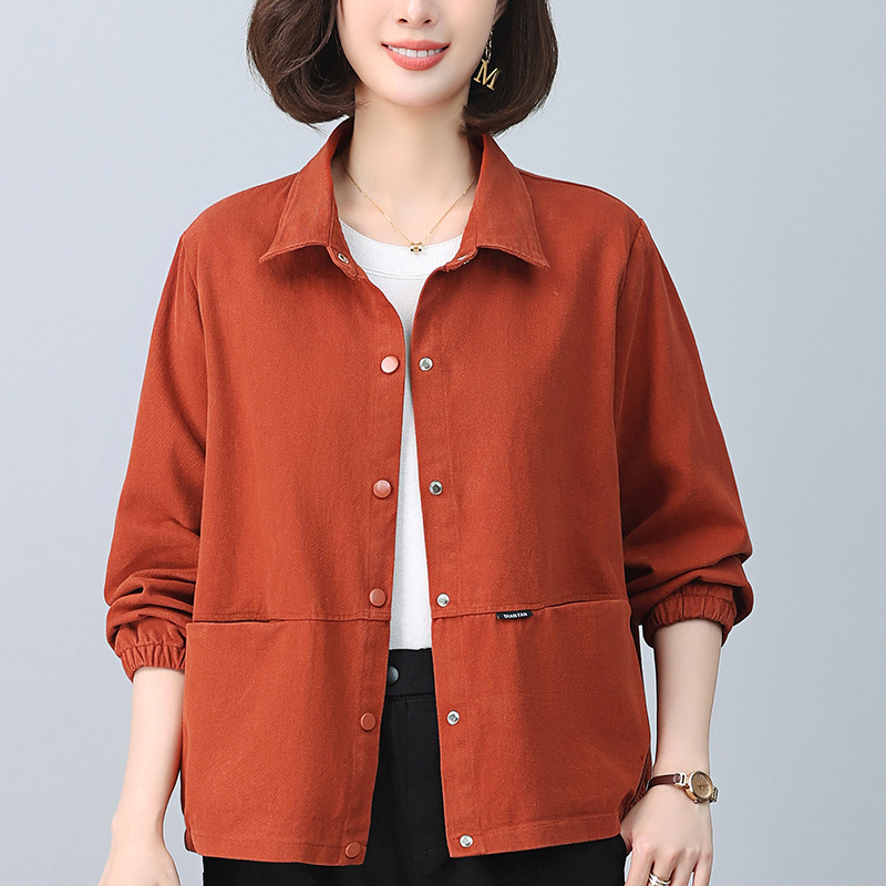 Pure Cotton Coat Women's Short 2024 Spring and Autumn New Arrival Small Middle-aged Mother High-end Stylish Fashion Jacket Top