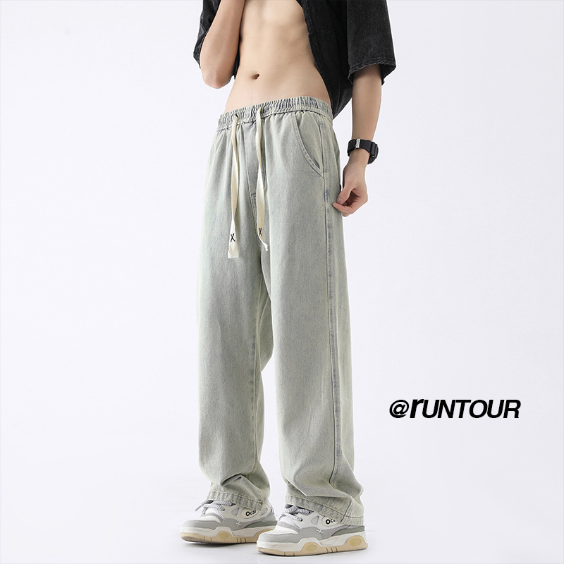 Jeans Men's Yellow Mud Pants Summer Thin Men's Straight Pants Fashionable American Style High Street Men's Casual Pants Jeans Men's Yellow Mud Pants Summer Thin Men's Straight Pants Fashionable American Style High Street Men's Casual Pants