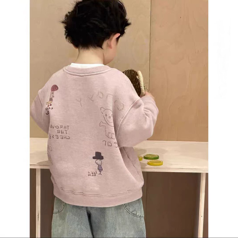 【糯米绒】秋季新款男女宝2025韩版休闲卫衣中大童宽松潮流韩版|undefined