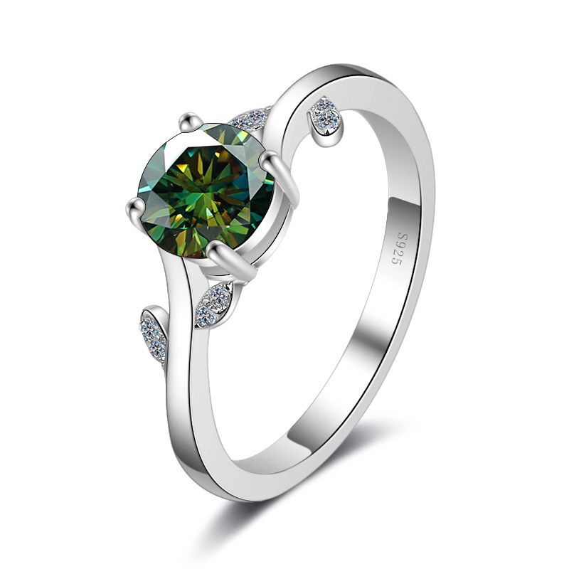 Anillo de diamante de 1 quilate de mosaico de mosaico de fábrica de joyería de piedra de mosaico de color