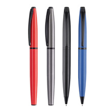 高档酒店广告中性笔激光可印logo外贸礼品黑色中油转动金属圆珠笔