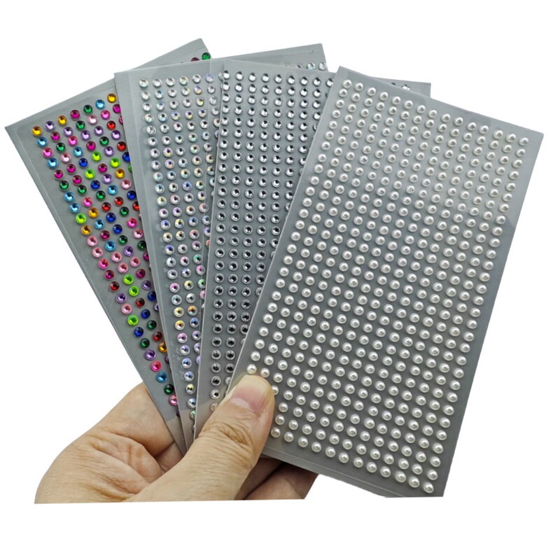 450 3MM adhesive Diamond stickers White Pearl stickers colored diamond stage photo bridal eye makeup face decoration