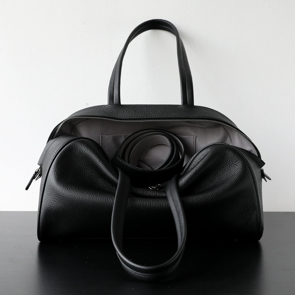 Retro leather capacious shoulder bag, one-shoulder bag, genuine leather