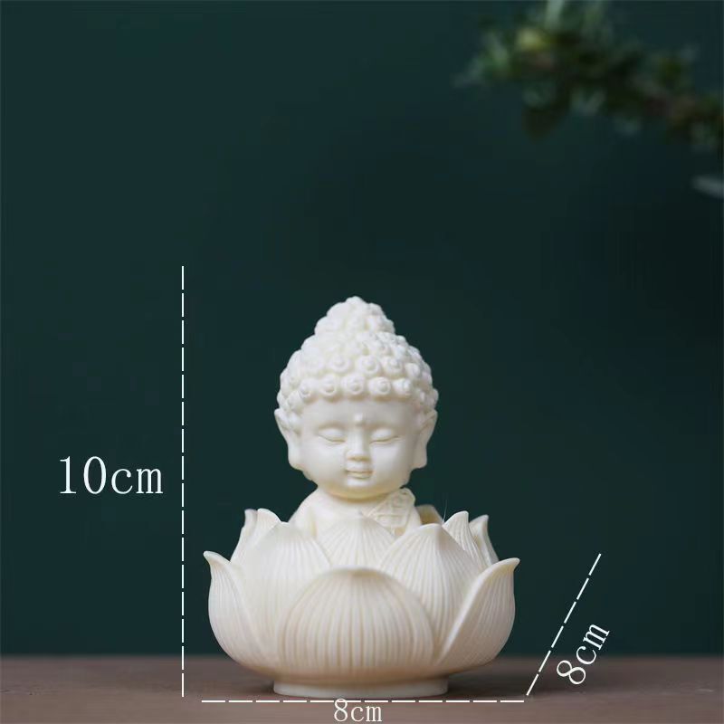 Q Version Ornaments Mini Guanyin Ivory Fruit Carving Buddha Statue 240g Tea Pet Crafts Car Home Car Ornaments