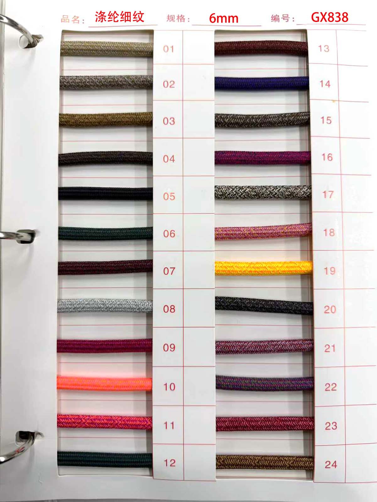 3 / 5 / 6mm poliéster de color encriptación de tela fina mezcla de núcleo trenzado cuerdas redondas cuerdas redondas gruesas de color mixto