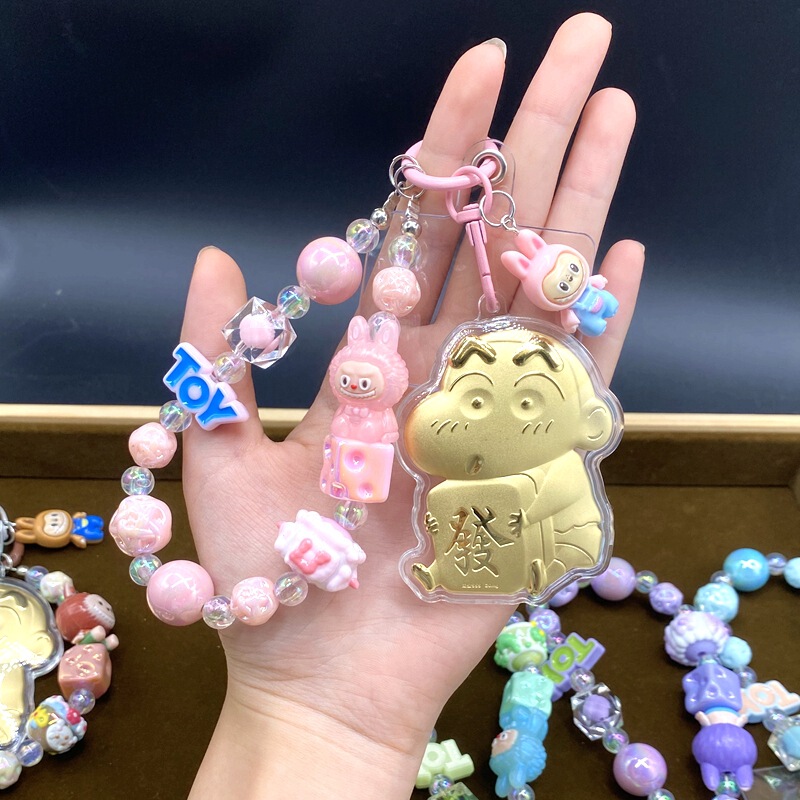 純金 999 ラブブ携帯電話チェーンゴールドラブブ漫画キャラクターバッグペンダントキーホルダーペンダントギフト|undefined