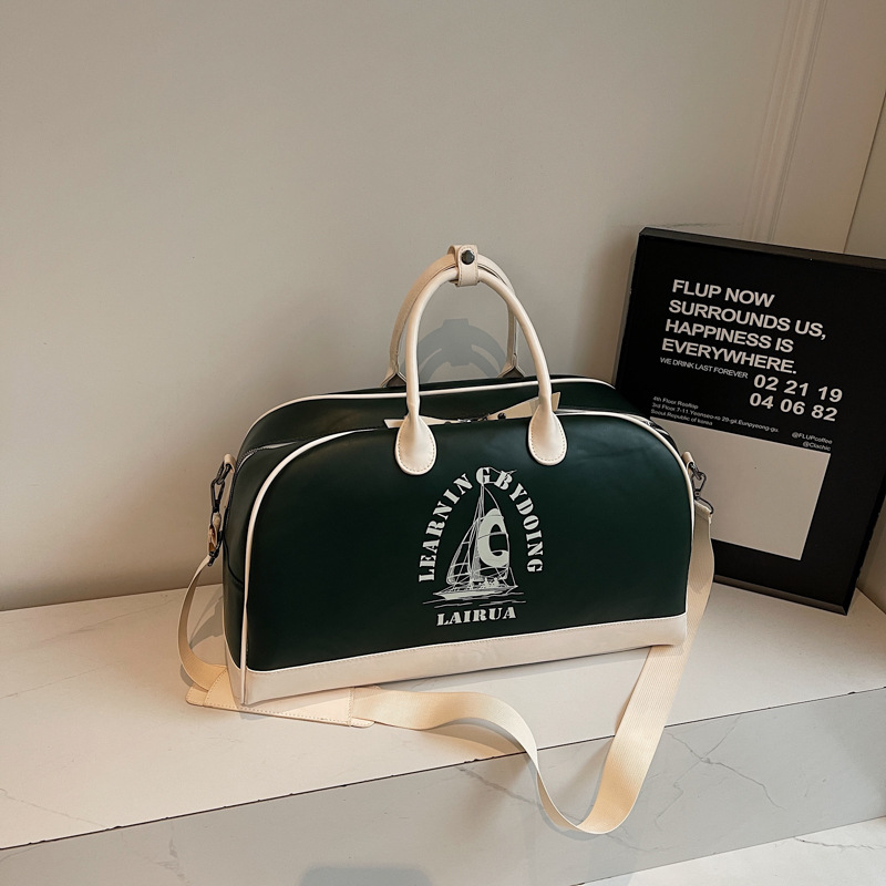 Bolsa de béisbol portátil americana retro bolsa de moda impresa bolsa de equipaje de color extranjero sensación cotidiana de hombro concha bolsa de viaje image 9