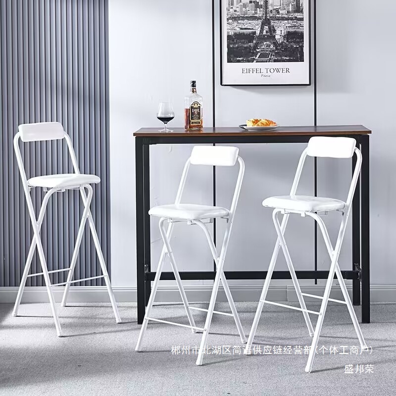 Fábrica directa portátil silla de bar plegable silla de recepción taburete alto puente silla de pesca silla de comedor de respaldo casual bar image 4