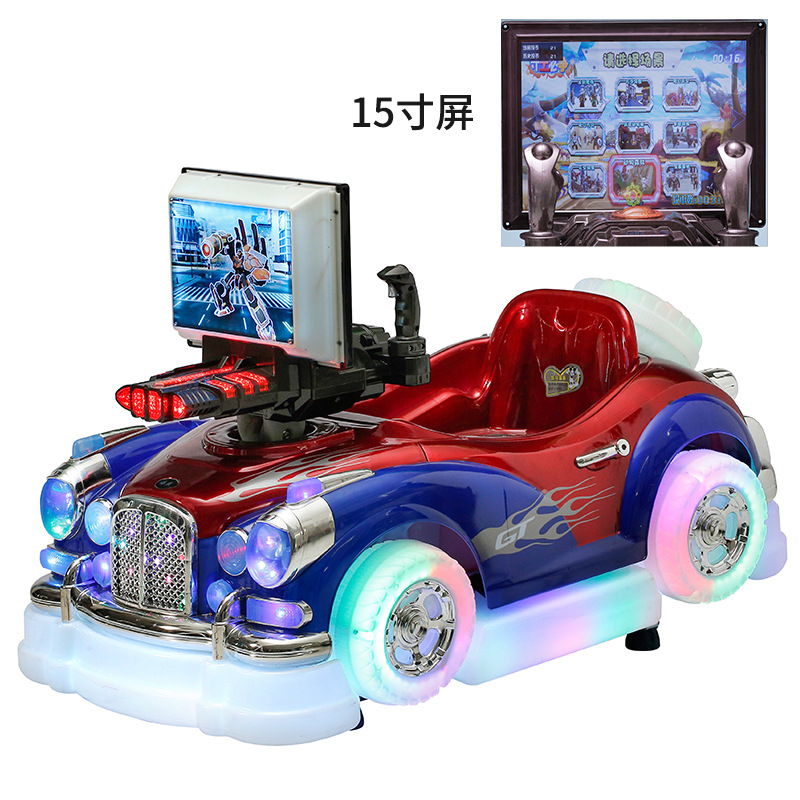 2024 nuevo coche eléctrico de monedas para niños 15 pulgadas HD LCD pantalla interactiva Ultraman guerrero mecedor