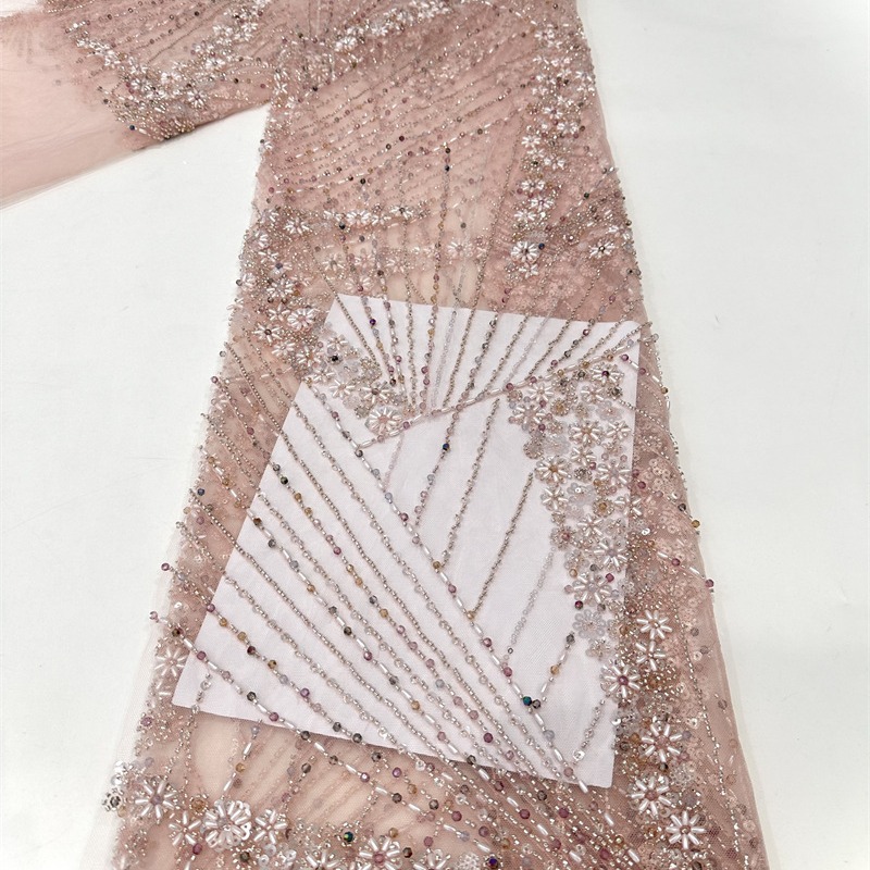 Industria pesada moda europea y americana vestidos de noche delgados fiesta de la cena cheongsam falda esquinilla perlas tubo bordado tela al por mayor transfronteriza image 1
